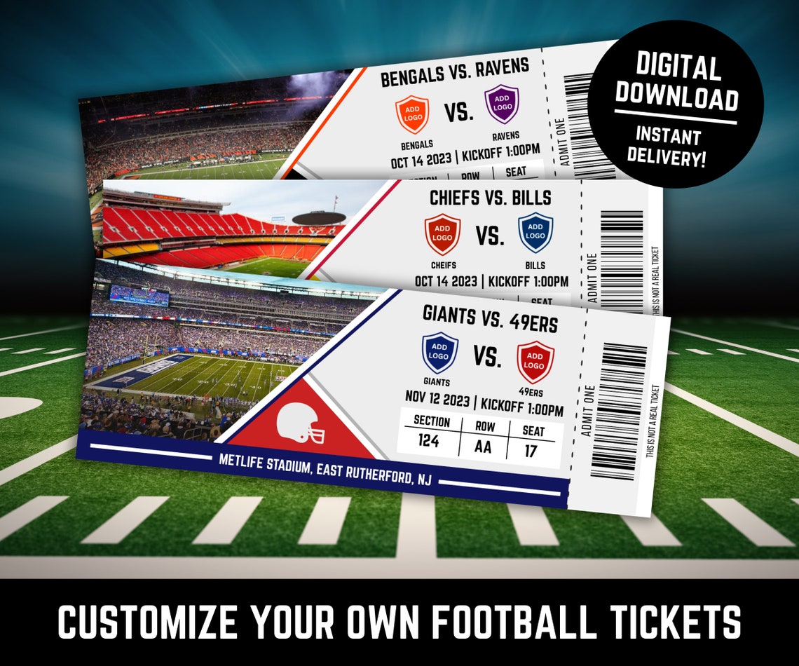 Customized Replica Football Ticket Gift Perfect Way to Give Etsy