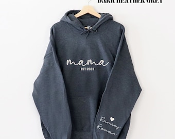 Sweat à capuche maman personnalisé, sweat à capuche maman personnalisé avec noms d'enfants, sweat à capuche maman personnalisé, cadeau pour maman, cadeau pour maman, sweat à capuche maman personnalisé