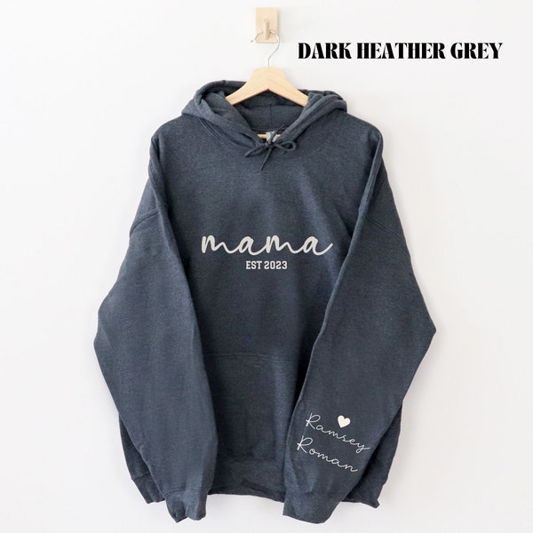 Personalisierter Mama Hoodie, benutzerdefinierter Mama Hoodie mit Kindernamen, personalisierter Mama Hoodie, Geschenk für Mama, Geschenk für Mama, personalisierter Mama Hoodie