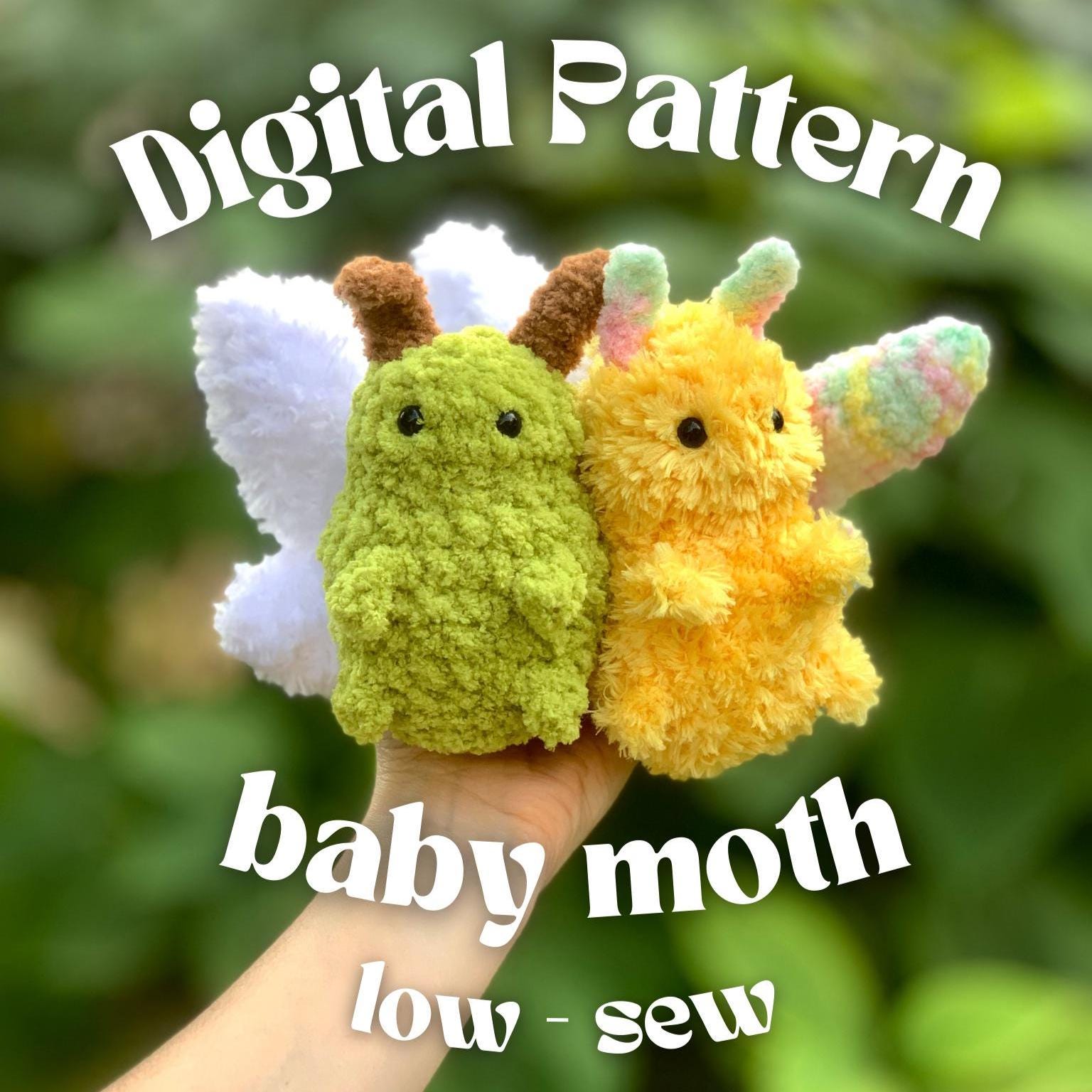 37 Moth Crochet Patterns for Amigurumi, Wearables, and Whimsical Home Decor 18 Baby Luna Moth Crochet