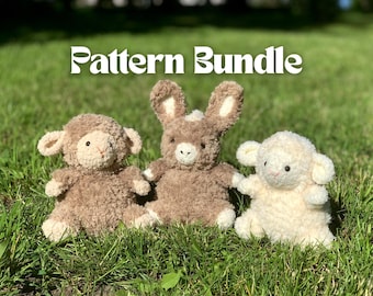 Crochet Pattern Bundle Farm Animals Amigurumi PDF Pattern Sheep and Dokey Pattern Digital Crochet Patterns Cute Animals Easy Crochet Pattern