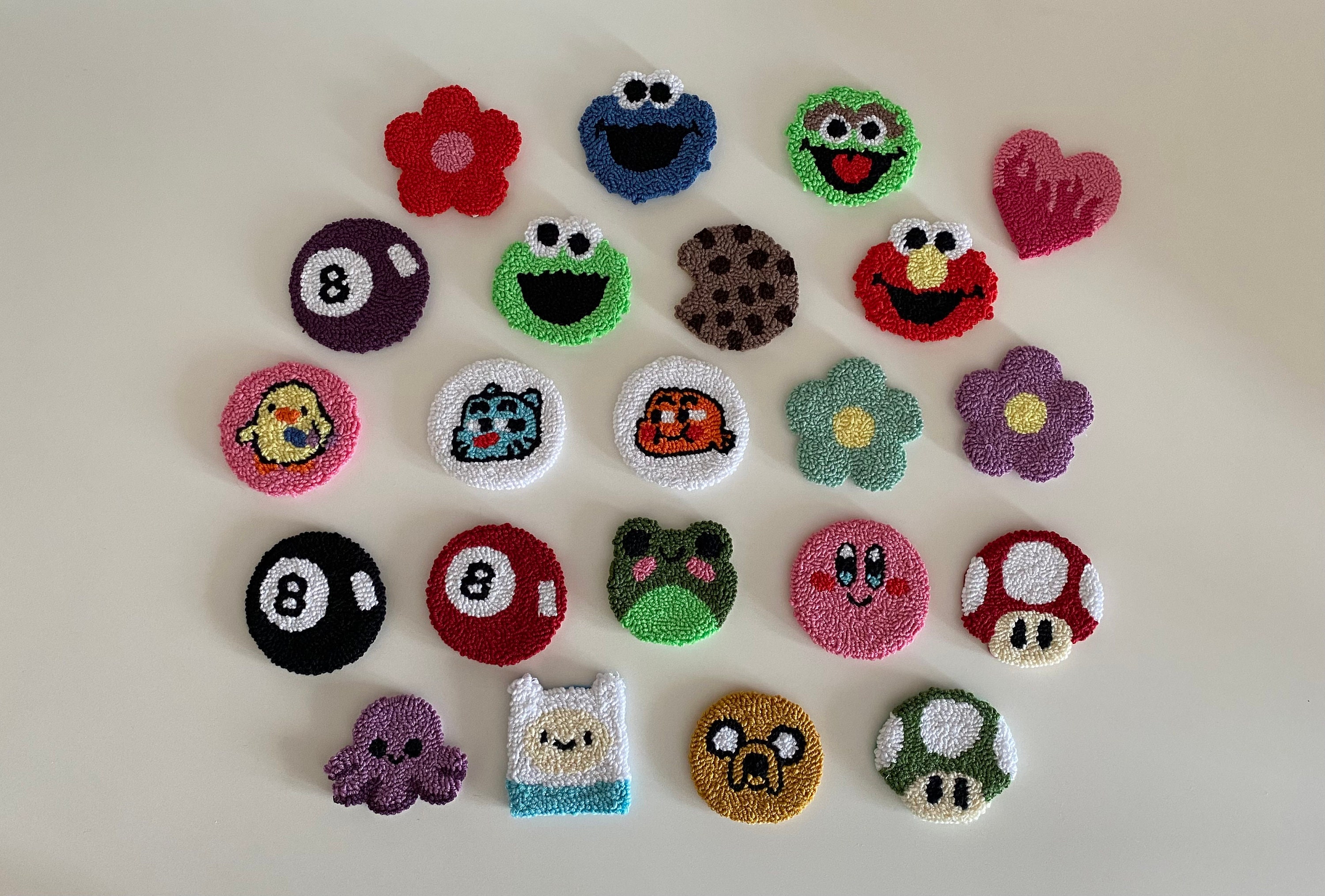 Car Coasters,Sesame Street Elmo,New Car Gift,Car Accessories,Adventure Time,Handmade Tufted Coaster,Custom Car Coasters,8 Ball Car Coaster