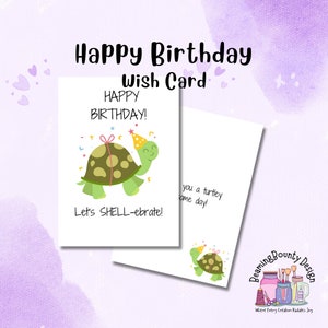 Alles Liebe zum Geburtstag wünschen | Lässt SHELL-ebrate | Druckbare Karte | Schildkröte | Schildkröten Ehrfürchtig | Sofortdownload | E-Karte | Geburtstagsgeschenk