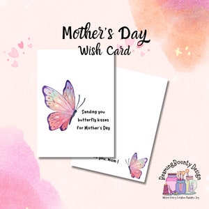 Alles Gute zum Muttertag Wunsch Karte | Printables Karte | Schmetterling Karten | Sofortdownload | E-Karte | Muttertagsgeschenk