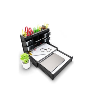 Office accessories, Pen Organizer for desk, Minimalist desk organizer, Document holder, Gift for office, desk drawer organizer, Wooden tray