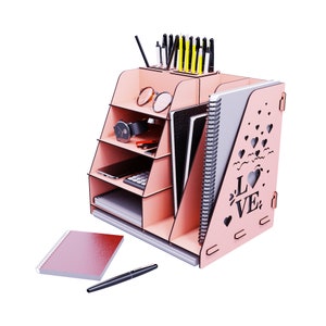 Organizador de mesa moderno, Presente para escritório, Prateleira de mesa, Porta-documentos, Acessórios de escritório, Porta-revistas, Decoração de mesa infantil, Estação de encaixe