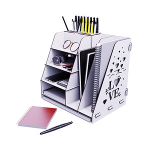 Acessórios de mesa de escritório, prateleira de mesa, organizador de mesa moderno, armazenamento de escritório, presente para escritório, porta-revistas, decoração de mesa infantil, bandeja de madeira