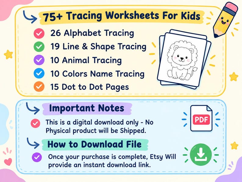 75 Preschool Line Tracing Worksheets, Printable Letter of the Week ...