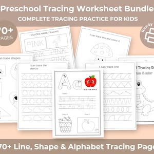 75 Preschool Line Tracing Worksheets, Printable Letter of the Week ...