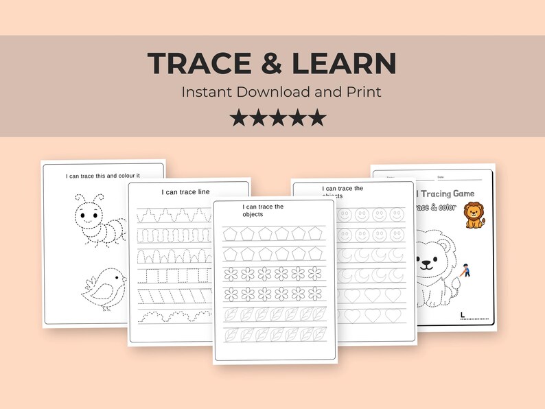 75 Preschool Line Tracing Worksheets, Printable Letter of the Week ...