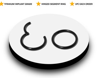 Titan Schwarz Clicker Ring, Clicker Hoop, Septum Ring, Lippenring Innendurchmesser von 6mm bis 12mm - 20G 18G 16G 14G Dicke