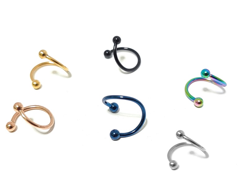 Titanium Gold Twisted Barbell Lip Ring, Helix Ring, Lip Jewellery