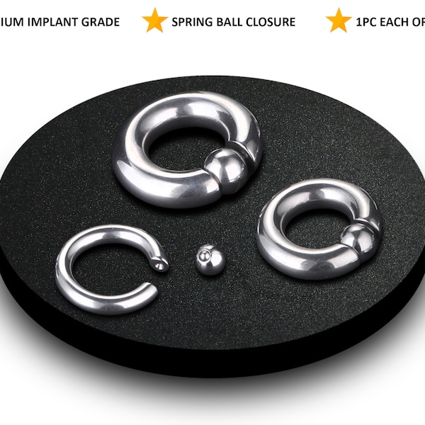 Prince Albert Piercing, Captive Bead Ring Titanium BCR with Spring Ball Closure Body Piercing Septum Ring, Earring, Genital Piercing