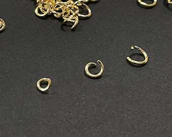 100 Pcs 24k Real Yellow Gold Plated Brass Open Jump Rings Gauge 0.8mm | Top Quality 4mm, 5mm, 6mm Split Jump Rings