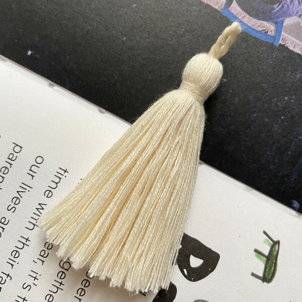 20 ×Cotton Tassels with small Twisted Loops Off White Tassels 8cm Handmade Cotton Tassels For Cushion Making Home Decor Bulk Tassels Supply