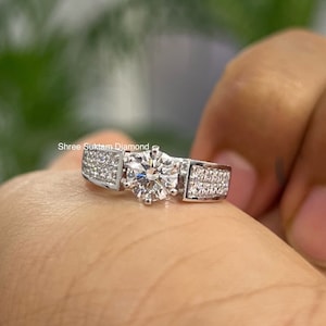 Diamond Engagement Ring, Round Cut Labgrown Diamond Ring, 1.51ct Diamond Wedding Ring, 14kt/18kt Gold Diamond Ring, Anniversary Gift