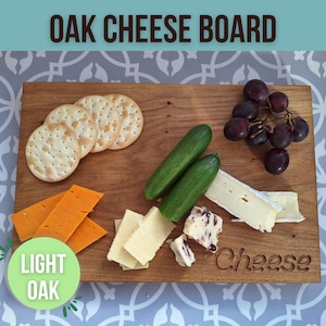 Personalised Cheese Board Birthday Gift, Wedding Gift, Oak Cheese Board, Engraved Cheese Board, Mother&#39;s Day Gift, Cutting Charcuterie Board