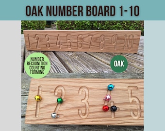 Wooden Number Tracing Board 1-10, Sensory Counting Board, Outdoor Learning, EYFS, Creative PLay, Numbers, Sensory Number Learning