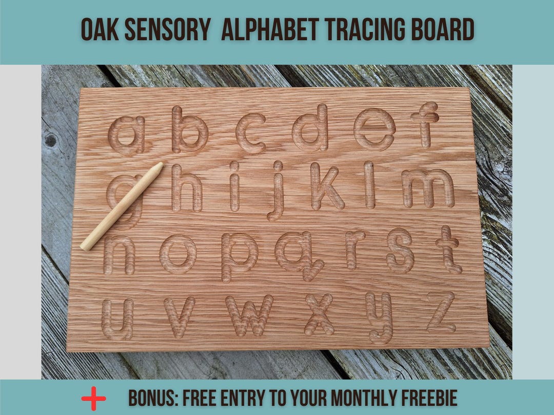 Oak Alphabet Letter Tracing Board: Montessori Sensory Learning, Letters ...