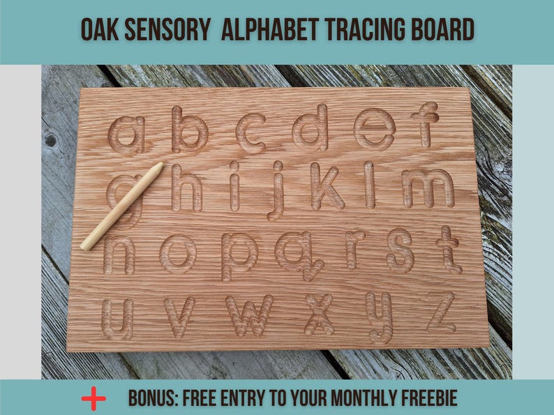 Oak Alphabet Letter Tracing Board: Montessori Sensory Learning, Letters ...