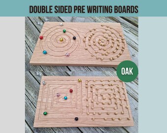 Oak Tracing Board: Double Sided Prewriting Skills, Montessori Style Learning Board, Coordination Play Board,