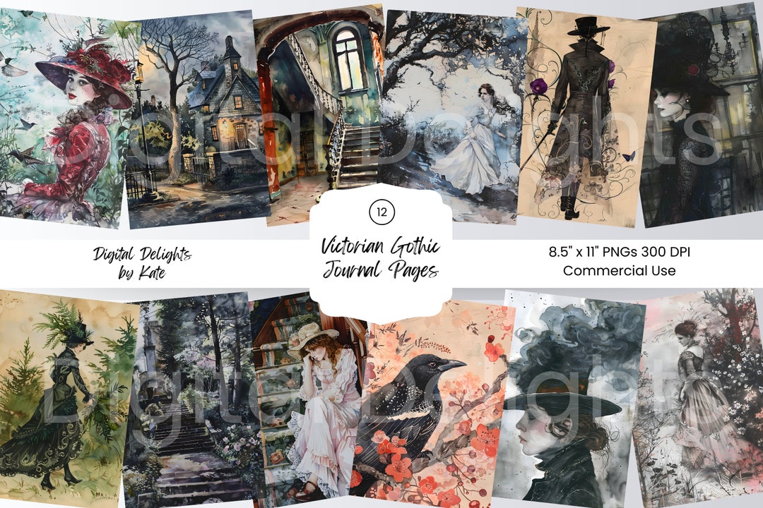 Gothic Junk Journal Pages Spooky Victorian Journal Page Gothic Sheet ...