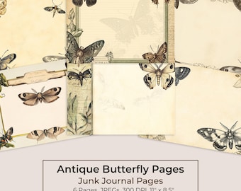 Antique Butterfly Junk Journal Kit, Vintage Scientific Printable Pages (Digital Download) 33