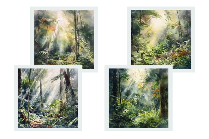 Rainforest Sunlight Digital Paper Bundle 12 PNG JPG Commercial - Etsy