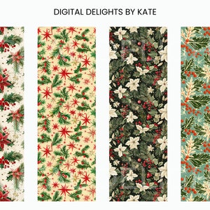 Mid-century Christmas wallpaper picture instant download — 20 seamless patterns with candy canes and ribbon bows