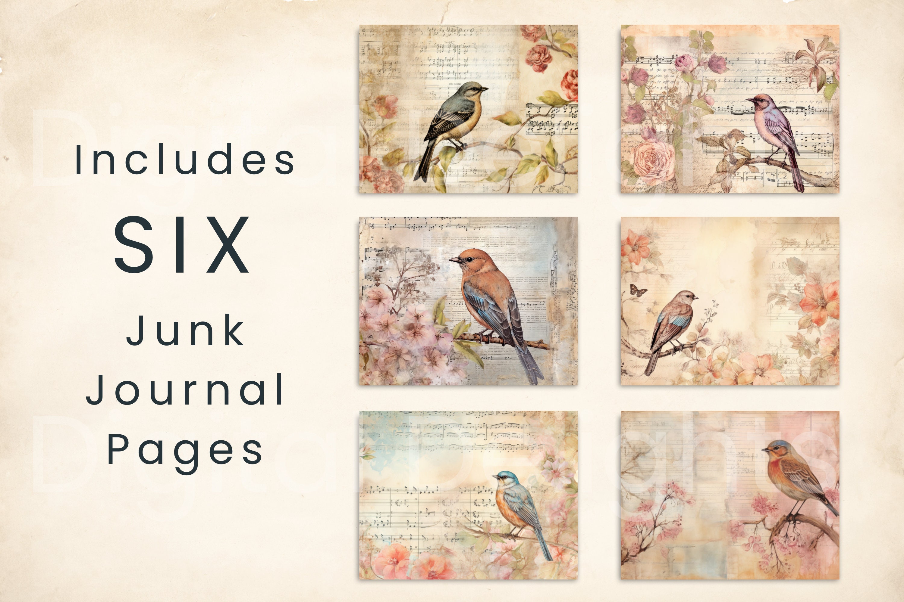 Vintage Bird Junk Journal Kit: Printable Ephemera (digital Download) - Etsy