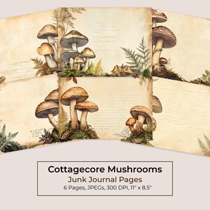 Cottagecore Mushroom Foraging Junk Journal, Printable Botanical Pages (Digital Download) 36