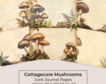 Cottagecore Mushroom Foraging Junk Journal, Printable Botanical Pages (Digital Download) 36