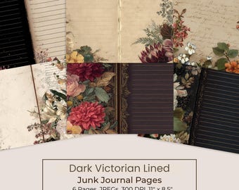 Dark Victorian Writing Pages Printable Junk Journal Kit (Digital Download) 112