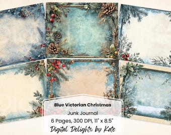 Xmas ジャンクジャーナル ヴィンテージクリスマスジャンクジャーナルページ：ロココ調シャビー