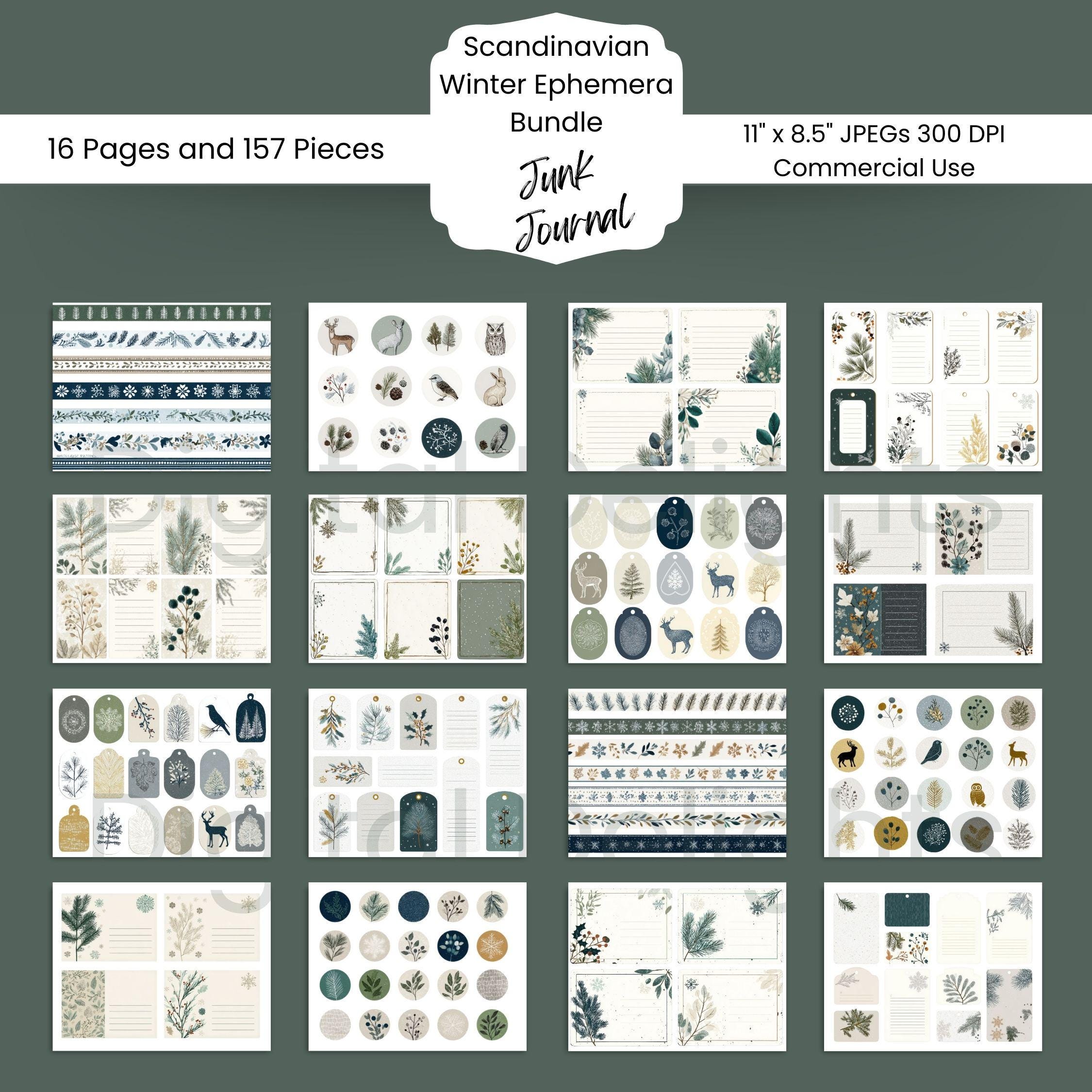 Scandinavian Winter Ephemera – Printable Junk Journal Kit (digital ...