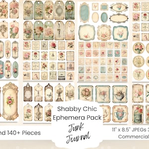 Carnet de bord shabby chic, dessins éphémères Coupes pointues, étiquettes, chutes de timbres, cartes, feuille de collage, création artisanale en papier éphémères, 11 x 8,5, français
