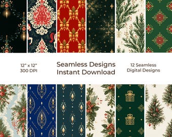 Victorian Christmas Junk Journal Kit, Printable Digital Paper (Digital Download) 108