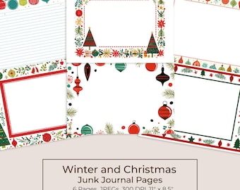Retro Christmas Junk Journal Kit, Mid-Century Modern Holiday Pages (Digital Download) 86