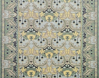 Green and Yellow Oriental Oushak Floral Rug for Living Room Rug with Bohemian Home Decor in 8×10,9x12,10x14 Area Rug.