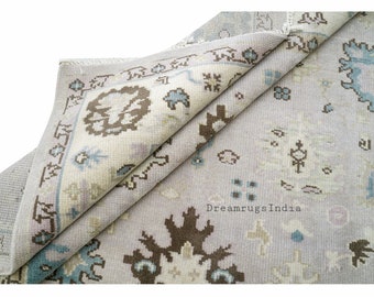 9x12 Size Ready to ship Modern Oushak Persian Rug in Pink and Cream Faded Color Design for Living Room Rug in 8×10,9x12,10x14 Area Rug.