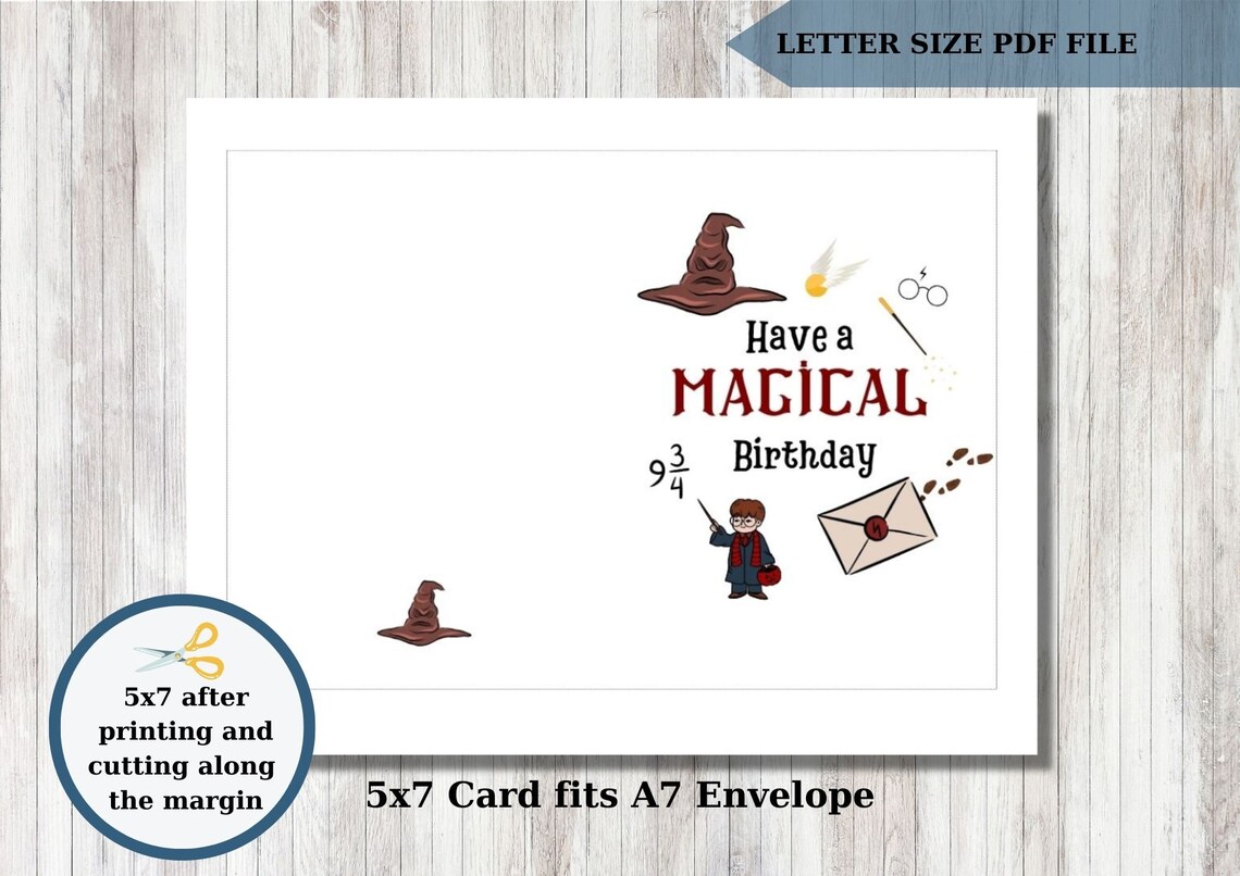Harry Potter Birthday Card Printable Funny Birthday Card for - Etsy ...