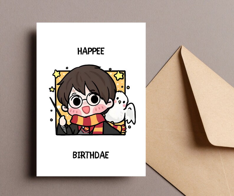 Harry Potter Birthday Card Printable, Happee Bıthdae, Funny Birthday ...