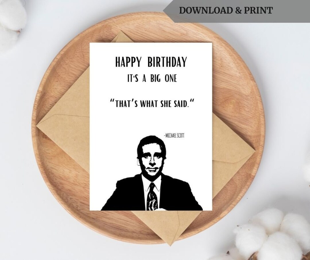 Michael Scott Printable Birthday Card, Office Dunder Mifflin Birthday ...