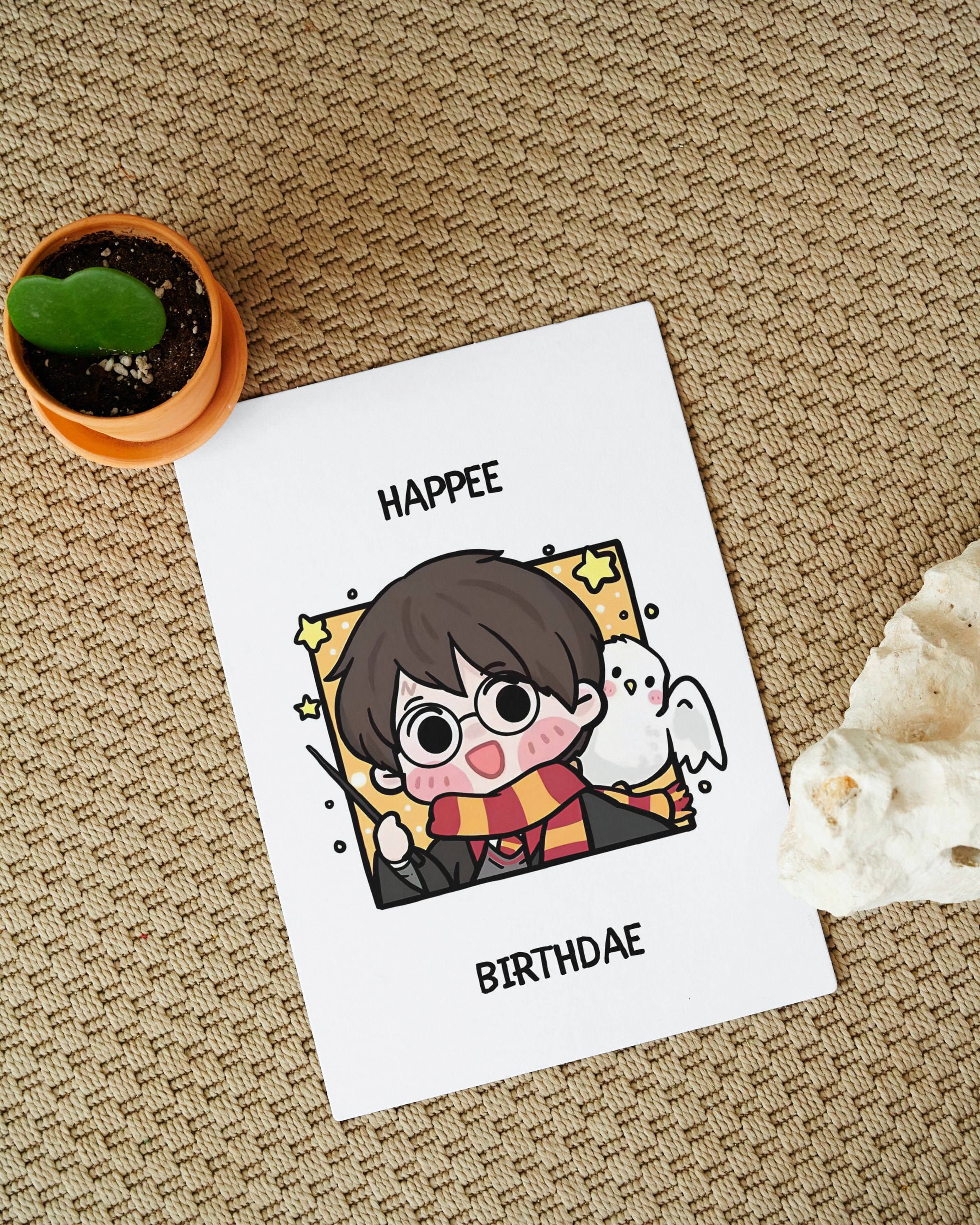 Harry Potter Birthday Card Printable, Happee Bıthdae, Funny Birthday ...