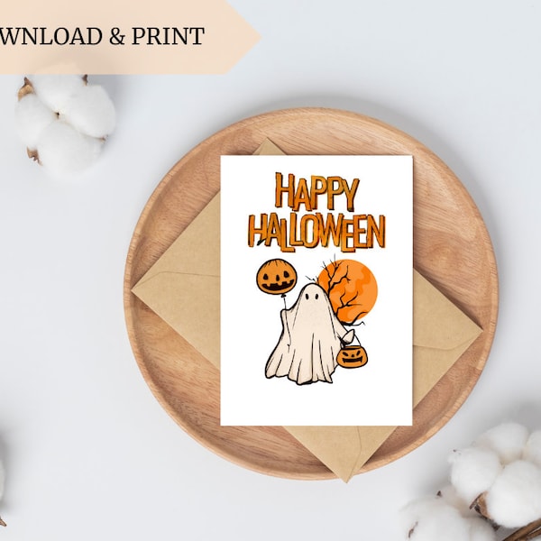 Happy halloween card, CuteTrick or Treat Card