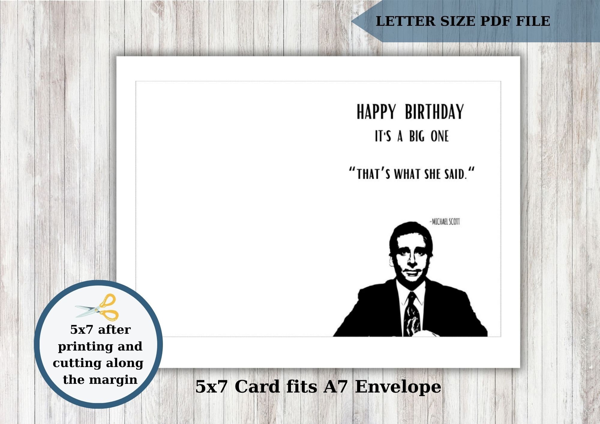 Michael Scott Printable Birthday Card Office Dunder Mifflin - Etsy