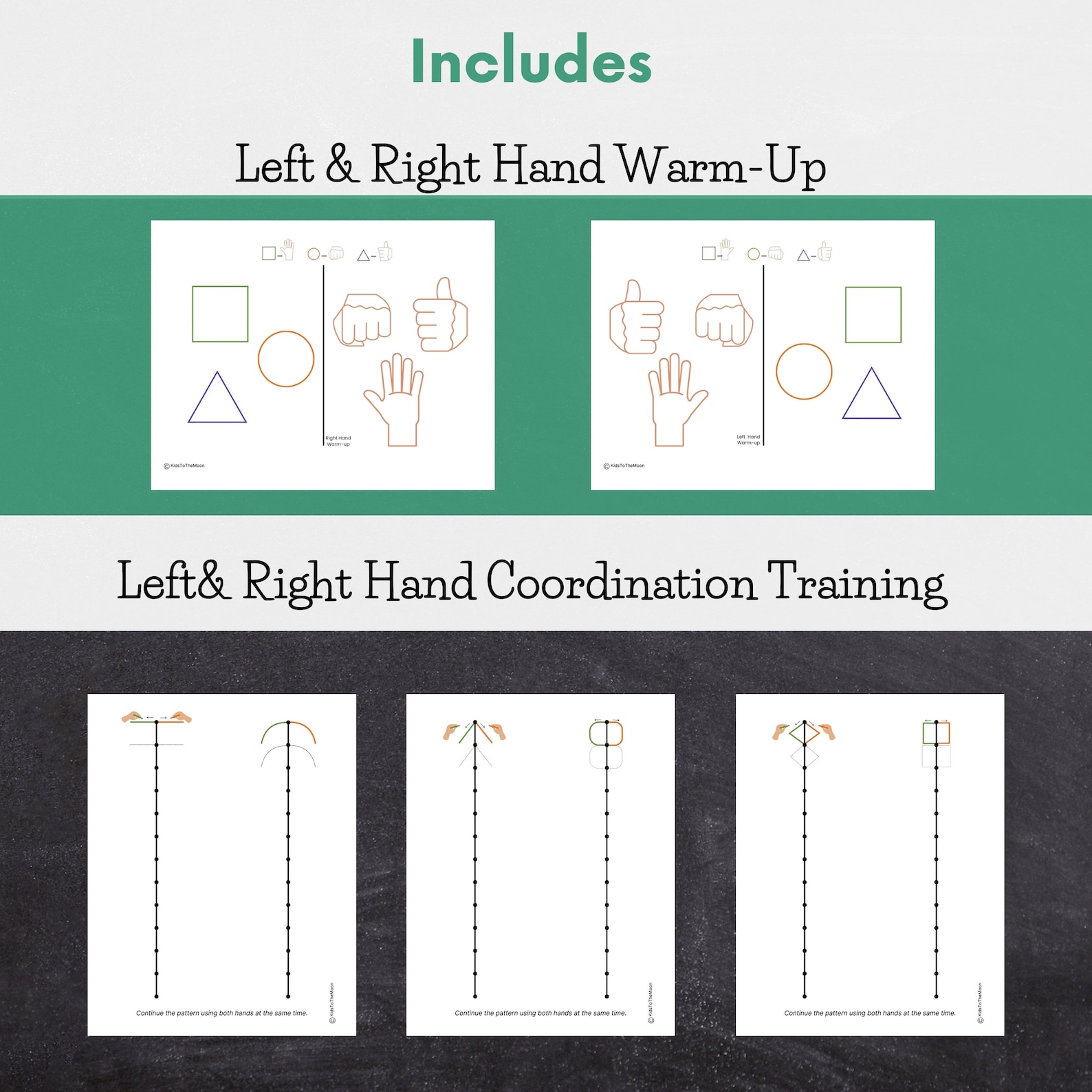 Left & Right Hand Coordination Worksheets | Bilateral Brain Exercises ...
