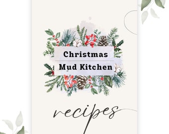 Christmas-Themed Printable Mud Kitchen Recipe Cards for Creative Nature Play