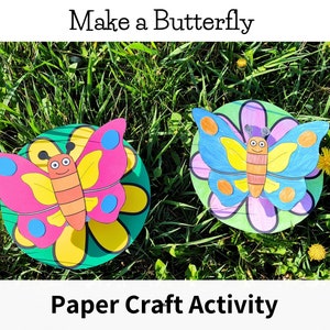Make a Butterfly on a Flower - Insects/Bugs Craft with 3D Effect - BW & Color
