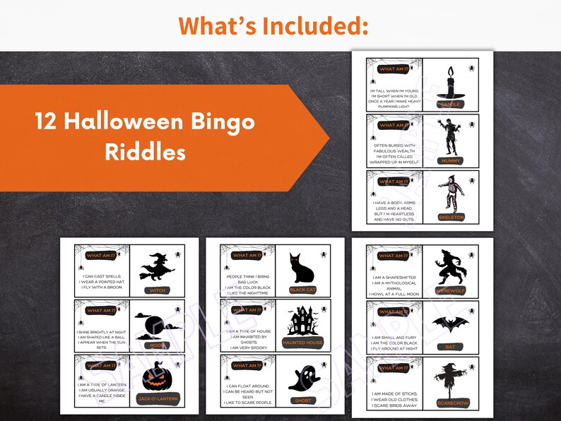 Halloween Riddles Game: Printable Guessing Activity (digital Download ...